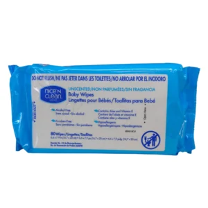 Nice 'N Clean Baby Wipes Soft-Pack with Aloe - Unscented, Hypoallergenic, 80 Wipes