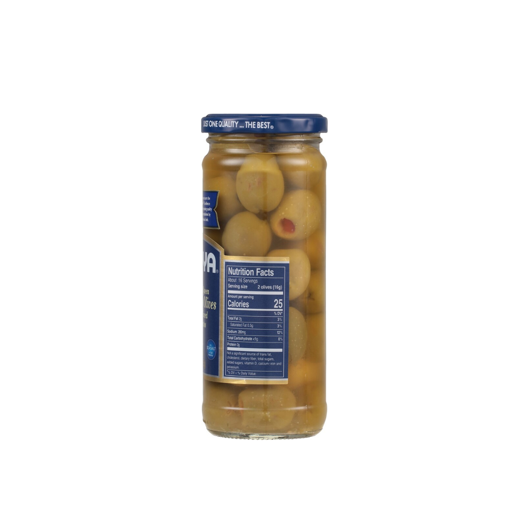 Goya Stuffed Queen Spanish Olives with Minced Pimientos – gourmet snack olives in jar