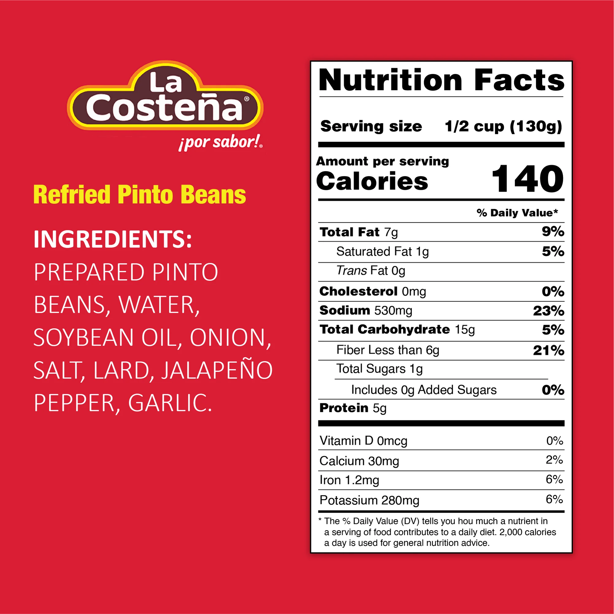 La Costeña Refried Pinto Beans 20.5 oz – Smooth & Authentic Mexican Flavor