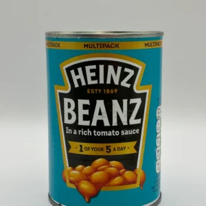 Can of Heinz Baked Beans – white beans in rich tomato sauce