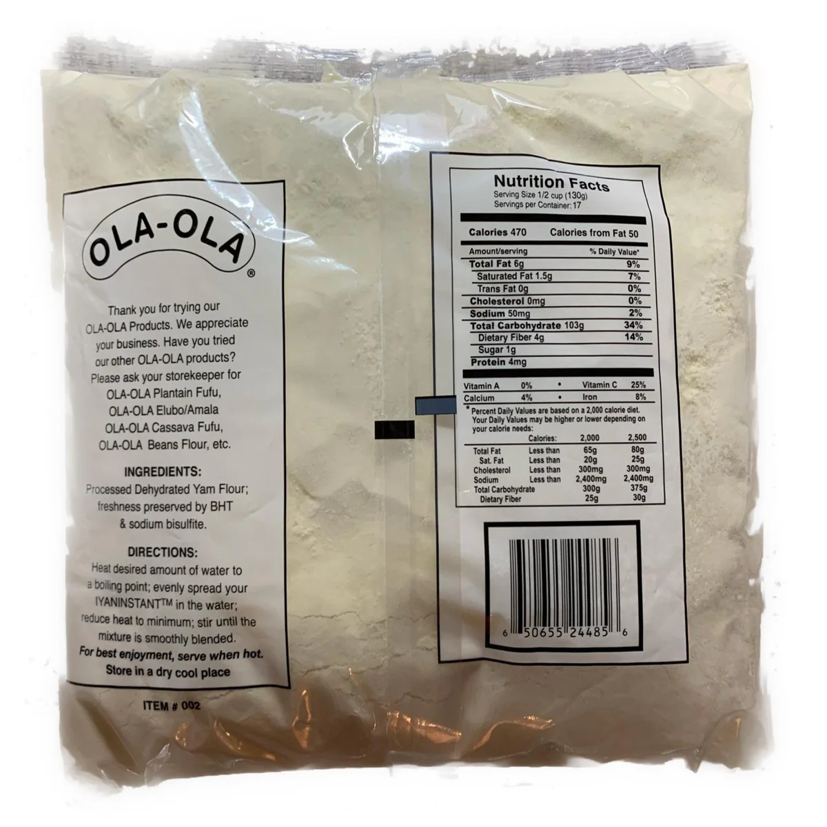 Ola Ola Pounded Yam Flour – premium-quality yam flour for smooth and tasty pounded yam