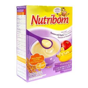 Nutribom Banana & Apple Infant Cereal – banana and apple flavored baby porridge for 4+ months