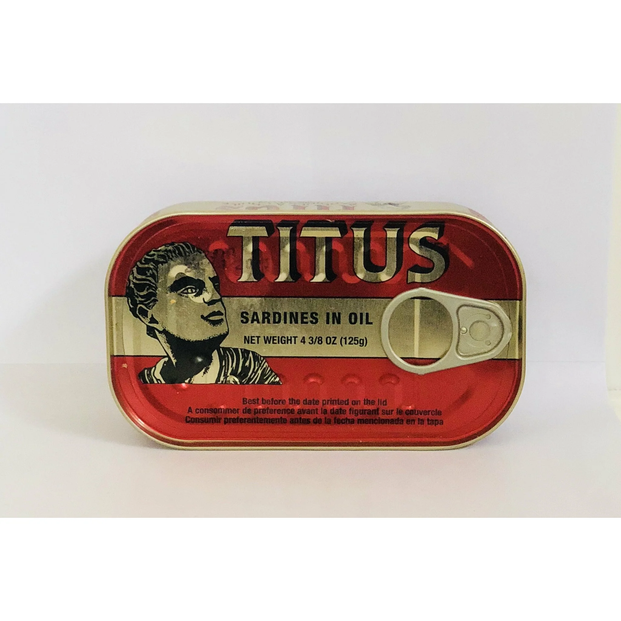 Can of Titus Sardines in premium oil – rich, nutritious, and flavorful