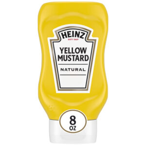 Heinz Yellow Mustard 8oz bottle classic tangy condiment for burgers and sandwiches